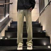 Men Jeans Fork Jeans Men Spring Retro Washed Straight-Leg Pants